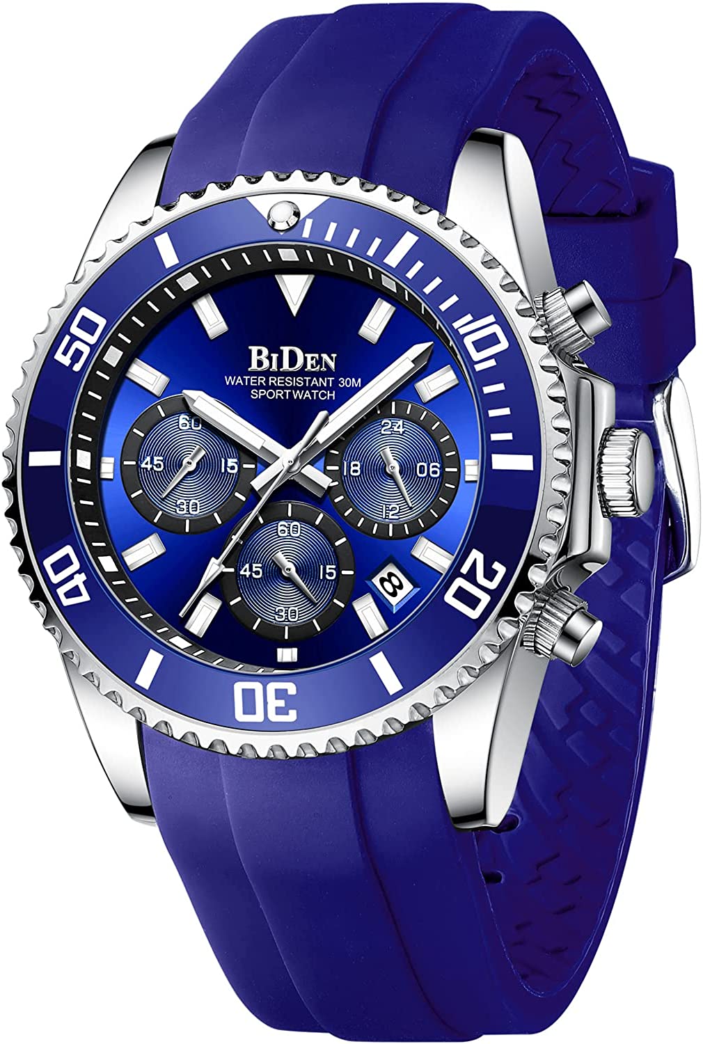 251107164119121_1 BIDEN Mens Watches Chronograph Stainless Steel Waterproof Date Analog Quartz Watch Business Wrist Watches for Men - Image 1